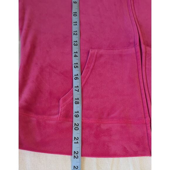 Juicy Couture Soft Velour Hot Pink Track Suit Jacket Pants Set Size Large - Picture 8 of 12